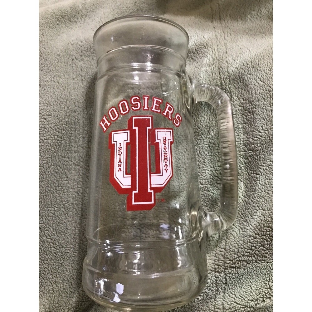 Indiana Hoosiers IU Tall‎ Glass Mug Vintage